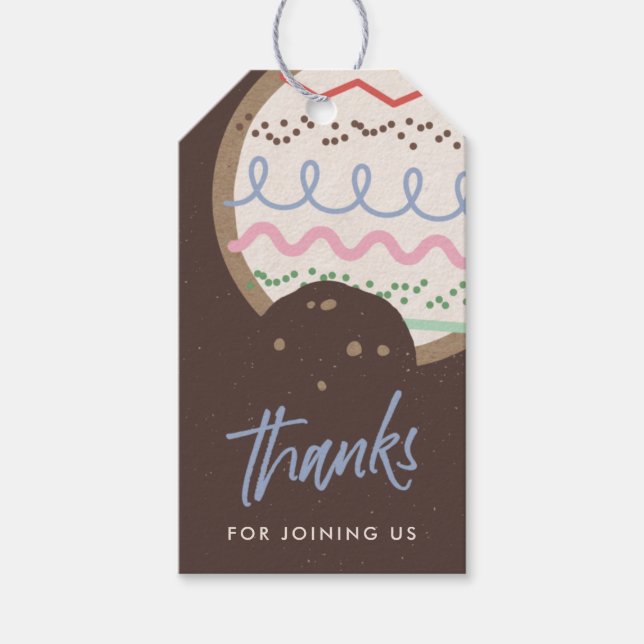 Étiquettes-cadeau Balise de décoration de biscuit de Noël Brown Favo (Devant)