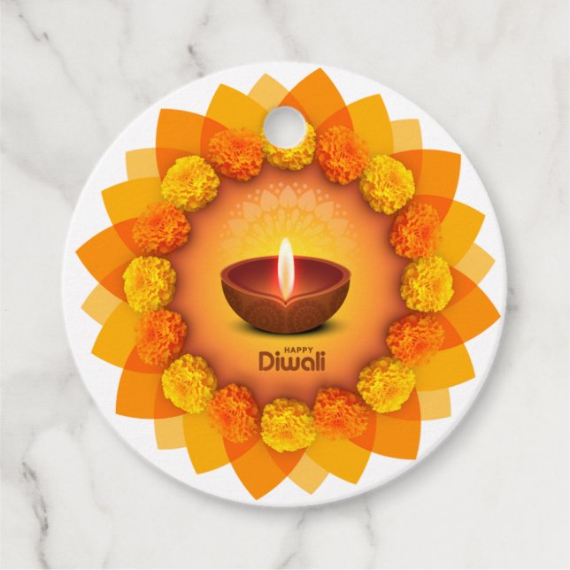 Étiquettes Cadeau Balise de Diwali (Devant)