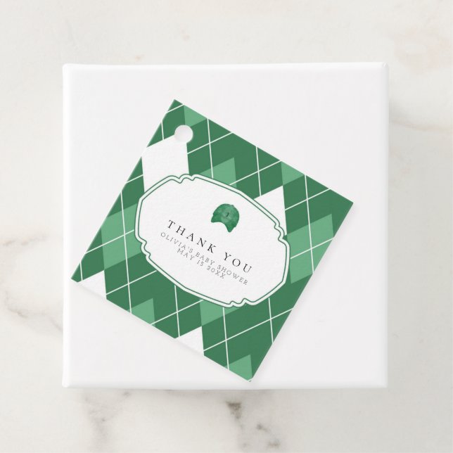 Étiquettes Cadeau balise de faveur de golf vert moderne (En situation)