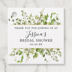 Étiquettes Cadeau Balise de Fête des mariées verte Woodland Favorise