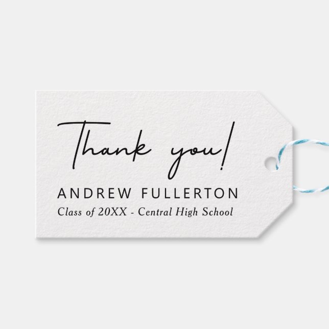 Étiquettes-cadeau Balise de graduation de couleur modifiable de note (Devant (Horizontal))