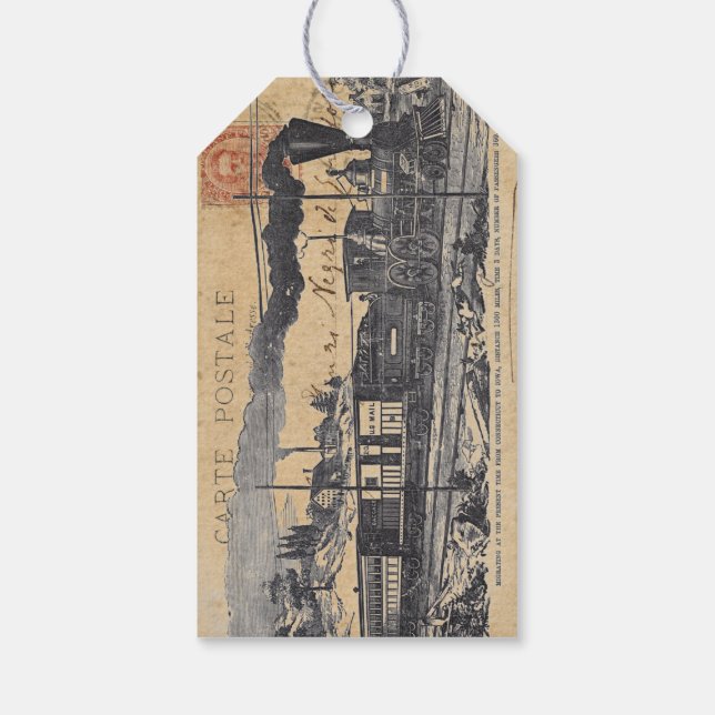 Étiquettes-cadeau Balise de journalisme Edison Steampunk (Dos)