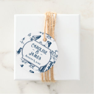 Étiquettes Cadeau Balise de mariage personnalisé de la Marine de Bos