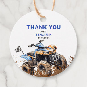 Étiquettes Cadeau Balise de Merci d'anniversaire pour VTT Wheeler
