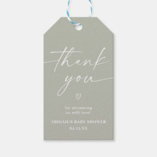 Étiquettes-cadeau Balise de Merci de Baby shower minimaliste simple