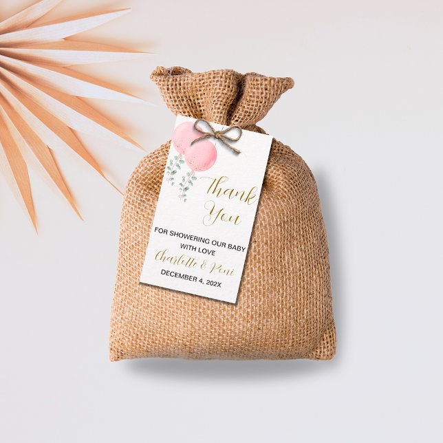 Étiquettes-cadeau Balise de Merci de Baby shower pour filles jumelle (Créateur téléchargé)