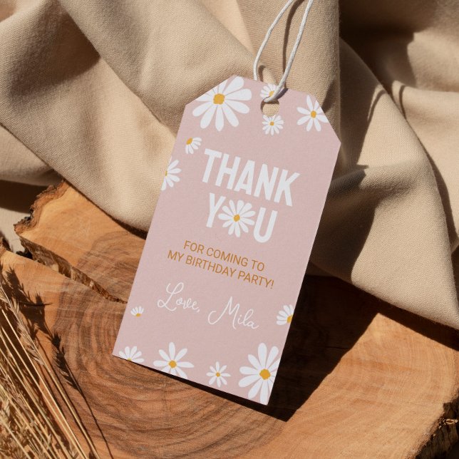 Étiquettes-cadeau Balise de Merci de fête d'anniversaire rose pâle (Créateur téléchargé)