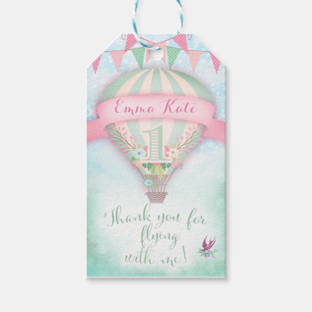 Étiquettes-cadeau Balise de Merci de la balise 311 Hot Air Balloon (Devant)
