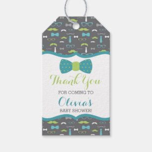 Étiquettes-cadeau Balise de Merci de petit homme, Turquoise, vert, C