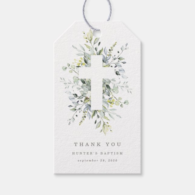 Étiquettes-cadeau Balise de Merci Dusty Blue Florals (Devant)