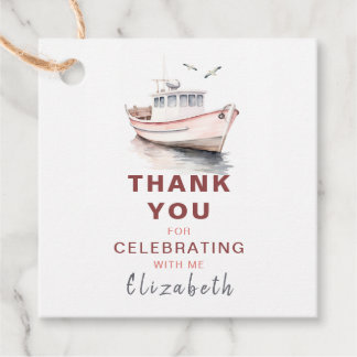 Étiquettes Cadeau Balise de Merci/Faveur carrée du bateau à voile mo