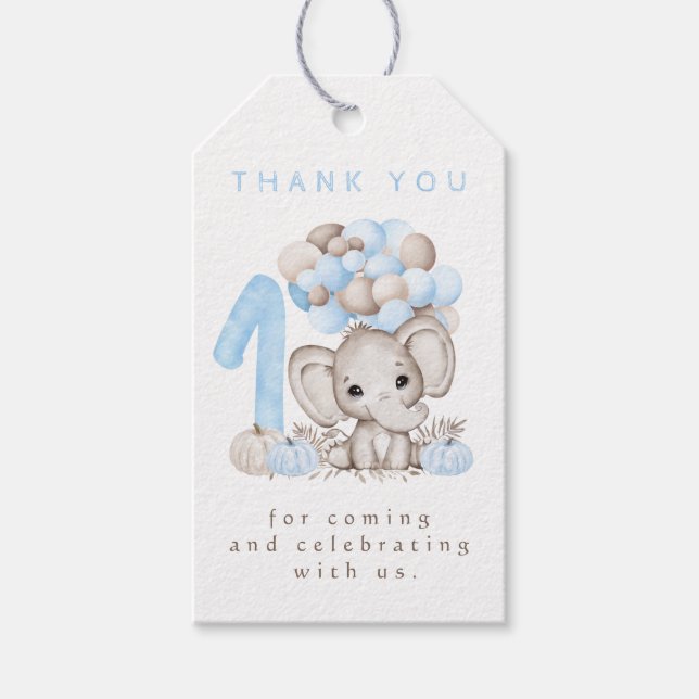 Étiquettes-cadeau Balise de Merci pour le premier anniversaire de l' (Devant)