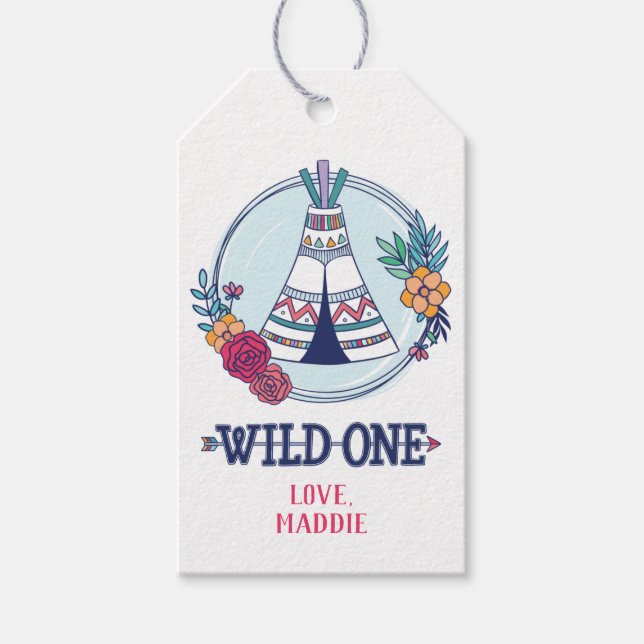 Étiquettes-cadeau Balise de Merci tribal mignon Boho (Devant)