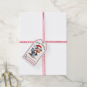 Étiquettes-cadeau Balise de Noël de la vache à la toilette