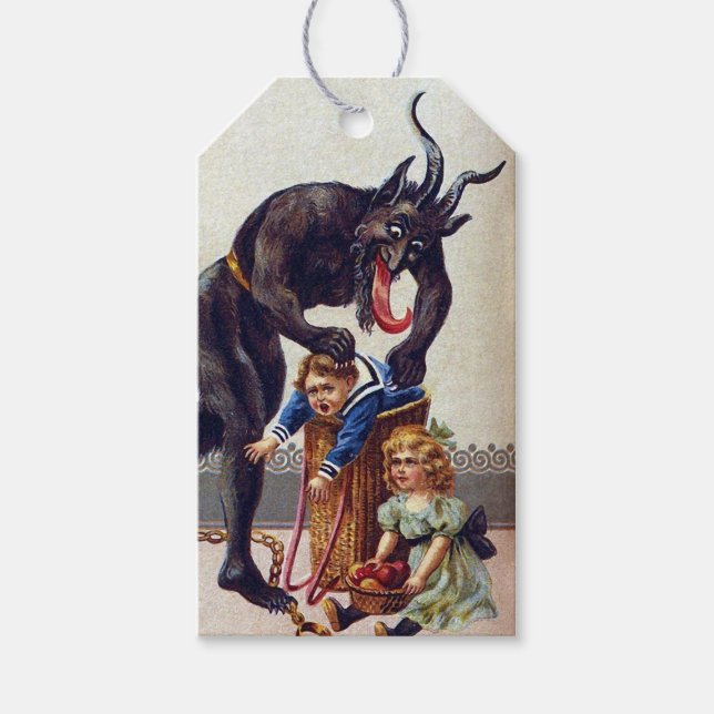 Étiquettes-cadeau Balise de Noël Krampus (Devant)