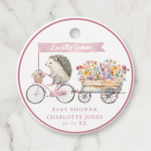 Étiquettes Cadeau Balise de préférence Baby shower de hérisson rose