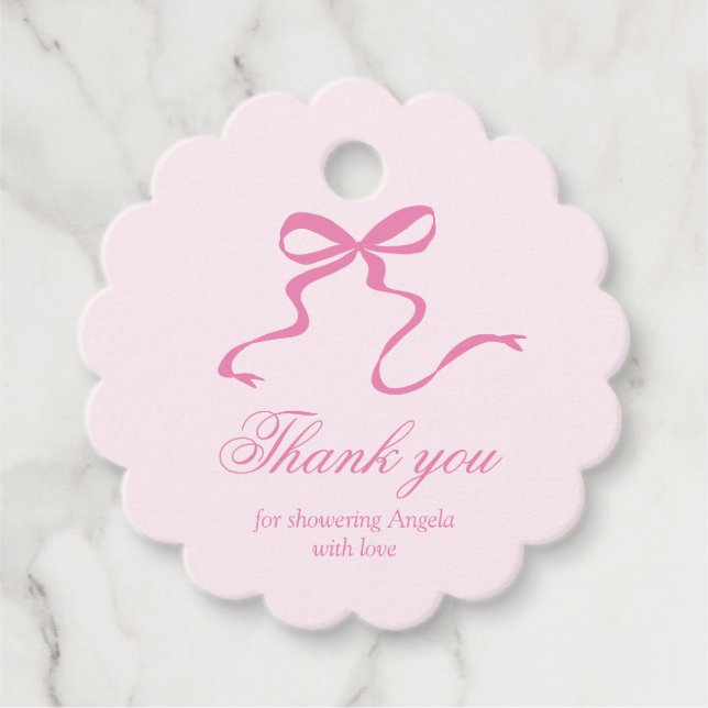 Étiquettes Cadeau Balise de préférence Baby shower de la corbeille r (Devant)