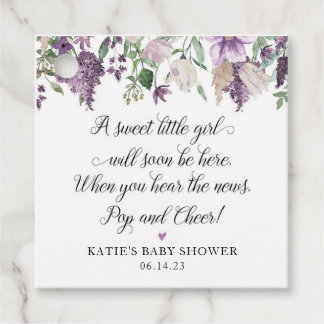 Étiquettes Cadeau Balise de préférence Baby shower de lavande