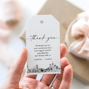 Étiquettes-cadeau Balise de préférence du Merci Mariage Skyline San