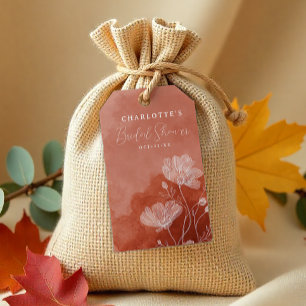 Étiquettes-cadeau Balise de préférence Fête des mariées florale roui