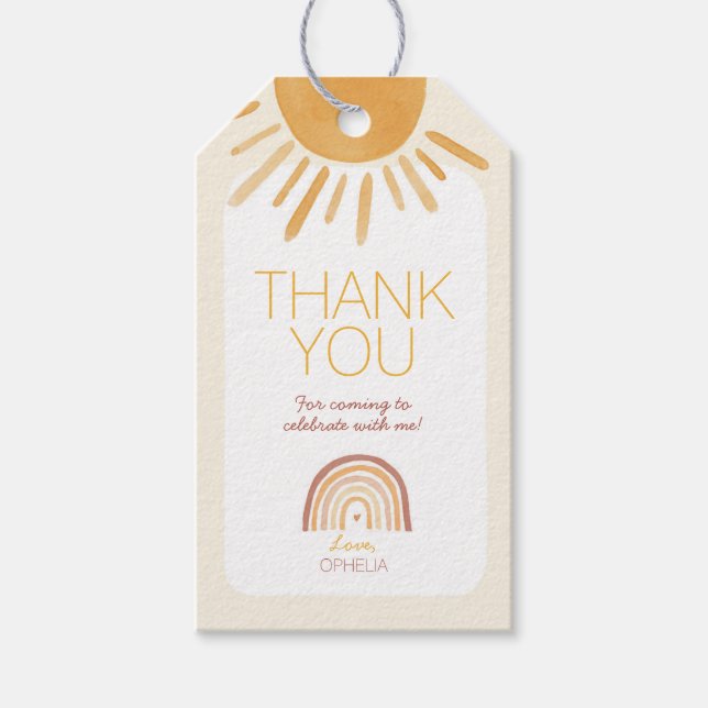 Étiquettes-cadeau Balise de préférence pour l'anniversaire du soleil (Devant)