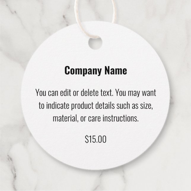 Étiquettes Cadeau Balise de prix Business Red White Gold Logo 2 côté (Dos)