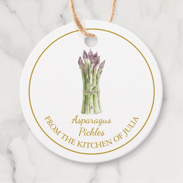 Étiquettes Cadeau Balise de suspension simple à base d'asperges mais (Devant)