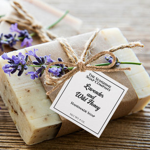 Étiquettes Cadeau Balise d'emballage blanc avec savon noir