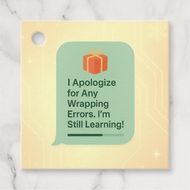 Étiquettes Cadeau Balise Drôle de cadeau AI - "Erreurs d'enveloppeme (Devant)