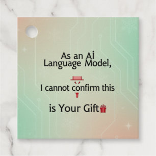 Étiquettes Cadeau Balise Drôle de cadeau AI - "Impossible de confirm