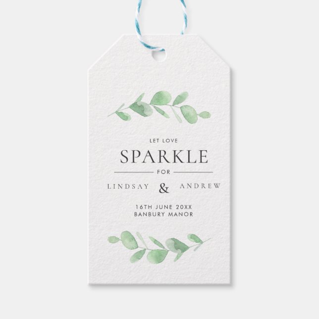Étiquettes-cadeau Balise Eucalyptus Bough Mariage Sparkler (Devant)