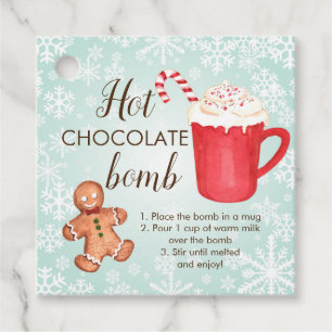 Étiquettes Cadeau Balise Favoriser la bombe à chocolat chaud