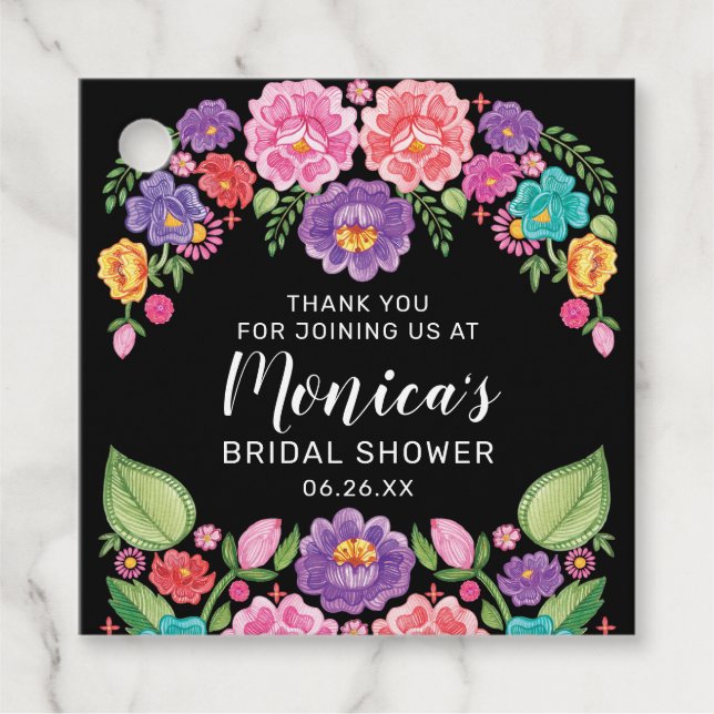 Étiquettes Cadeau Balise Favoriser la Fête des mariées Fiesta (Devant)