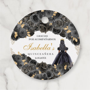 Étiquettes Cadeau Balise Favoriser Quinceanera circulaire Florale No