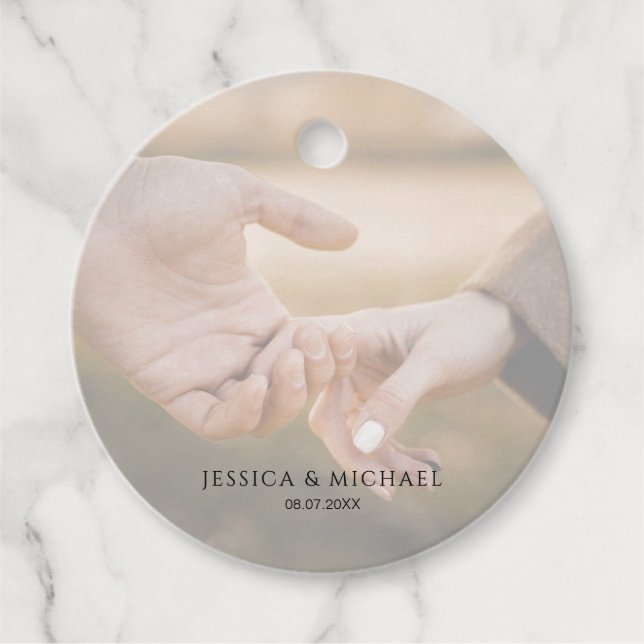 Étiquettes Cadeau Balise Favour mariage superposé photo (Devant)