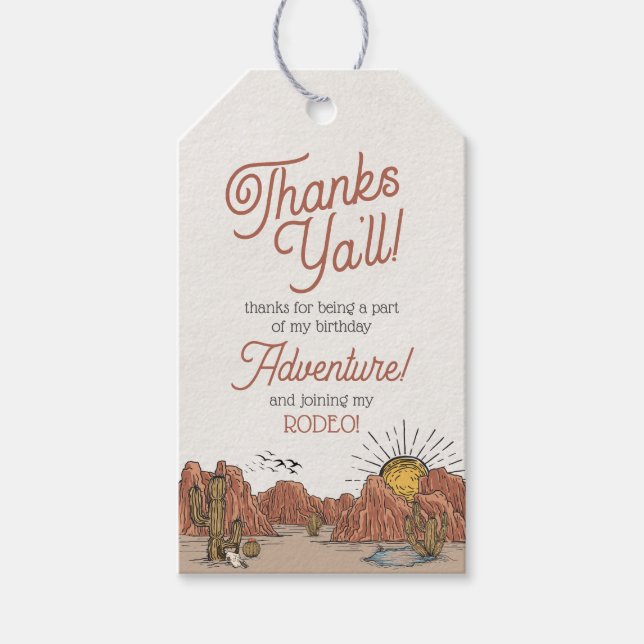 Étiquettes-cadeau Balise Fête d'anniversaire Wild West Rodeo Favoris (Devant)