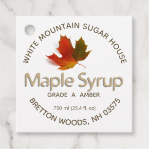 Étiquettes Cadeau Balise Feuille colorée de sirop d'érable tradition