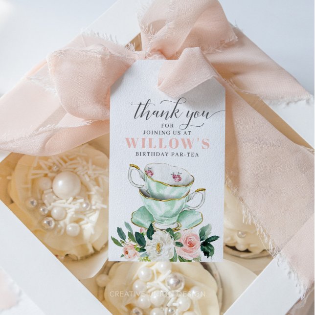 Étiquettes-cadeau Balise Fille Anniversaire Tea Party Favoriser (Créateur téléchargé)