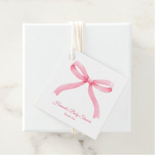 Étiquettes Cadeau Balise Fille Baby shower Fille Bow Rose Simple Fav