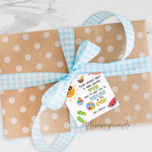 Étiquettes Cadeau Balise Fin De L'Année Merci Enseignant Été (Créateur téléchargé)