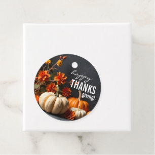 Étiquettes Cadeau Balise Fleurs Citrouilles bon thanksgiving Jour Fa
