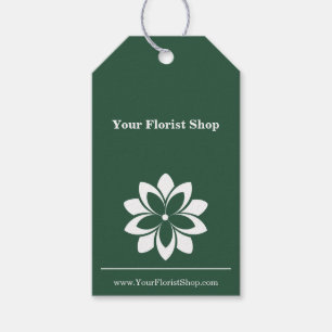 Étiquettes-cadeau Balise 🌸 Florist Logo personnalisé et QR Code Flo