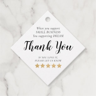 Étiquettes Cadeau Balise Gold Stars Small Business Merci Favoriser