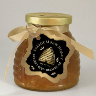 Étiquettes Cadeau Balise Golden Skep Honey Elaborer Gold Gradient
