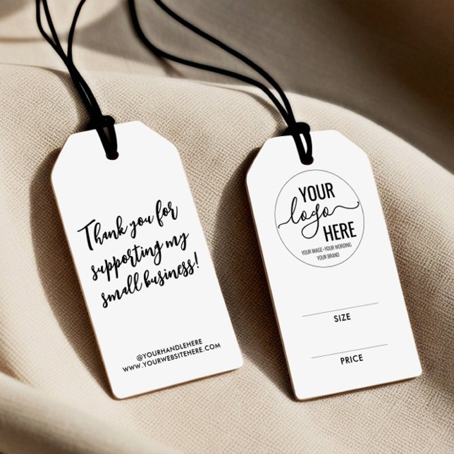 Étiquettes-cadeau Balise Hang Taille Prix Entreprise Logo Personnali (Créateur téléchargé)