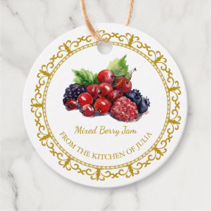 Étiquettes Cadeau Balise l Blanc vintage de confiture de baies mélan