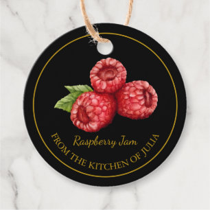 Étiquettes Cadeau Balise l Noir simple confiture de framboise maison