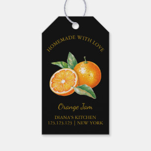 Étiquettes-cadeau Balise l Noir simple confiture orange maison