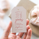 Étiquettes-cadeau Balise LOLA 21st Birthday Favor<br><div class="desc">La collection Lola dégage une élégance moderne avec ses lignes épurées et sa typographie contemporaine. Ses sous-tons féminins sont magnifiquement équilibrés avec une déclaration audacieuse,  ce qui en fait un choix idéal pour la mariée vivante et moderne.</div>