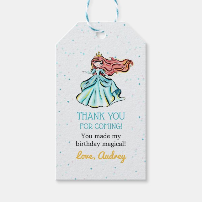 Étiquettes-cadeau Balise Magical Princess Fairytale Favor Merci (Devant)